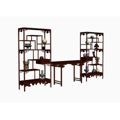 复古木制置物架