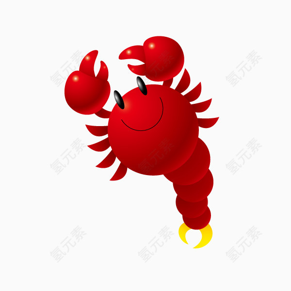 红色卡通蝎子
