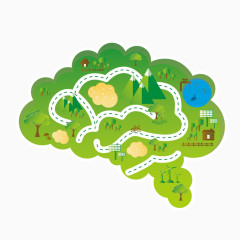 矢量大脑绿色