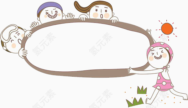 孩子指着标签