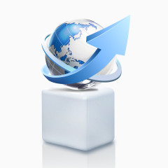 创意正方体地球箭头免抠素材