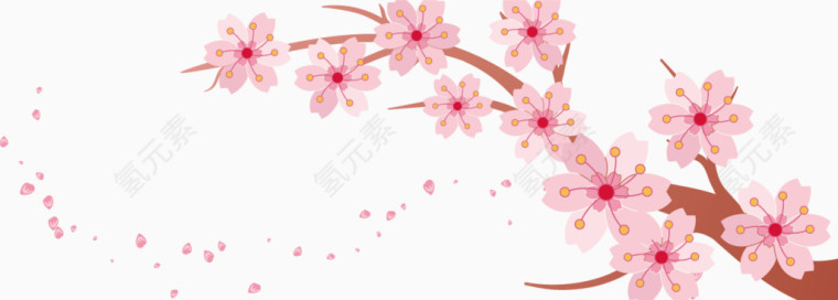 粉红色樱花迎春素材