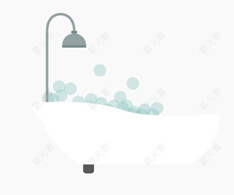 矢量浅色家居卫浴喷淋浴盆