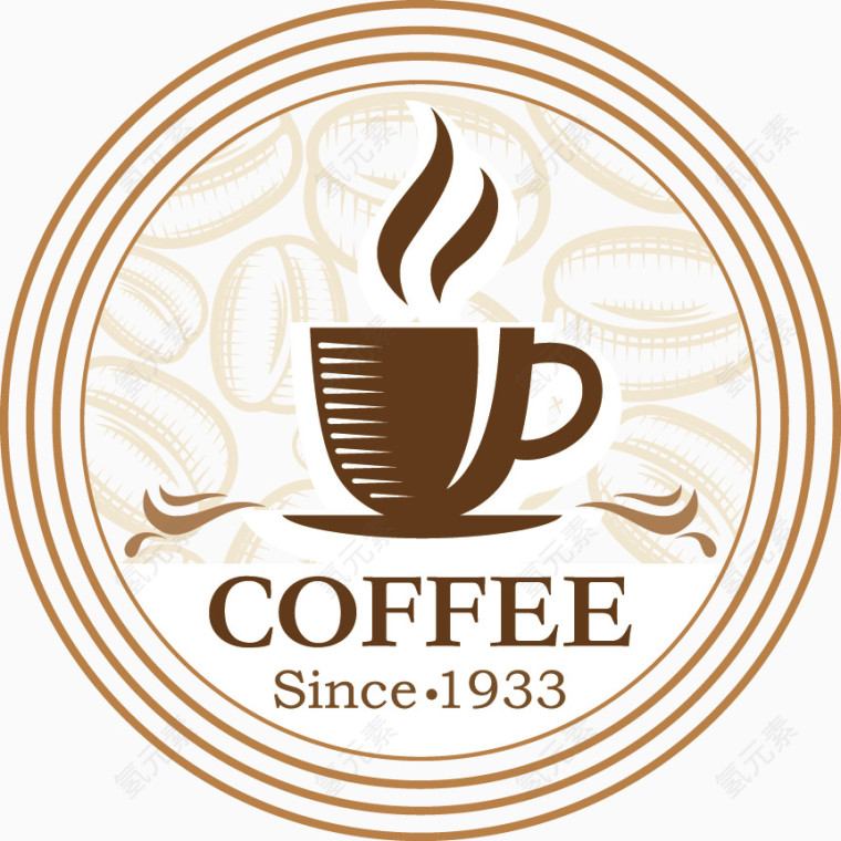 复古优质咖啡标签矢量图