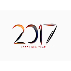 流线型新年快乐艺术字