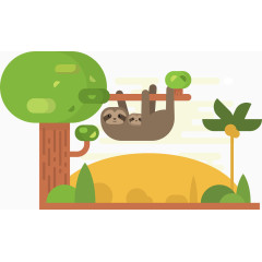 树林中的树懒矢量