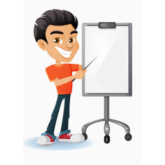 卡通手绘休闲短发演讲男人