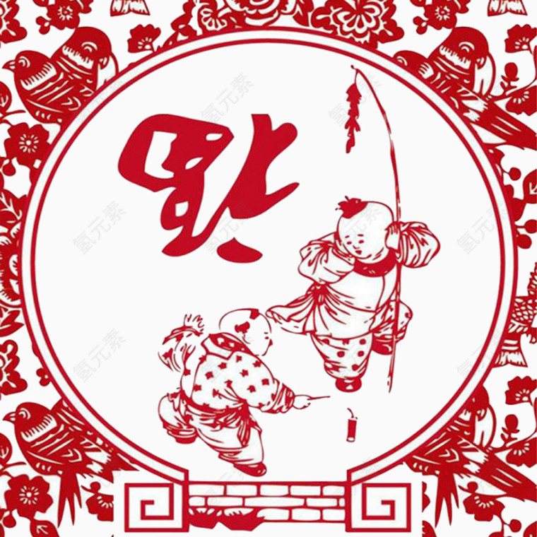 春节剪纸背景板