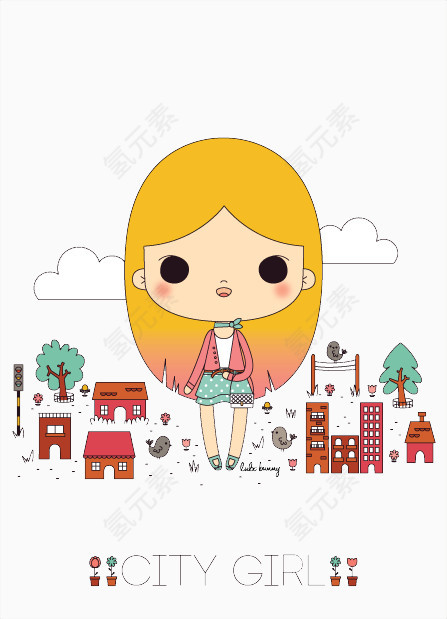 都市女孩卡片封面