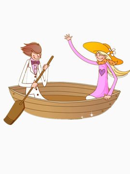 划船的小孩