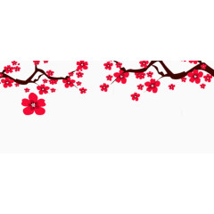 红色梅花装饰图案