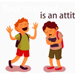 对待返校不同态度的学生矢量素材