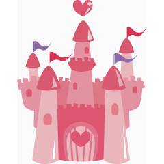 粉色城堡矢量图