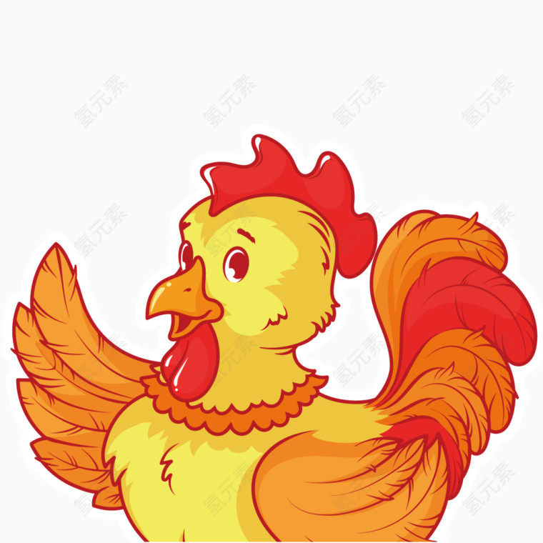 贴纸创意大公鸡