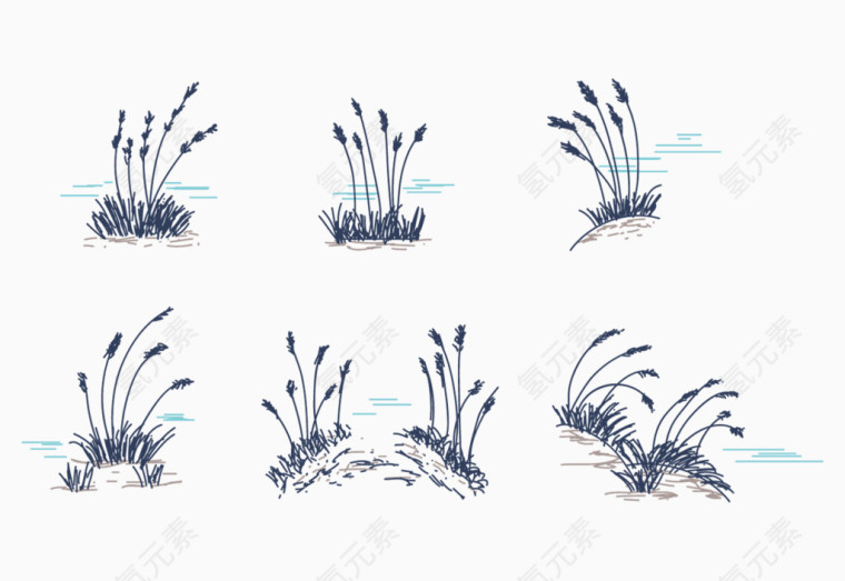 手绘海燕麦矢量图