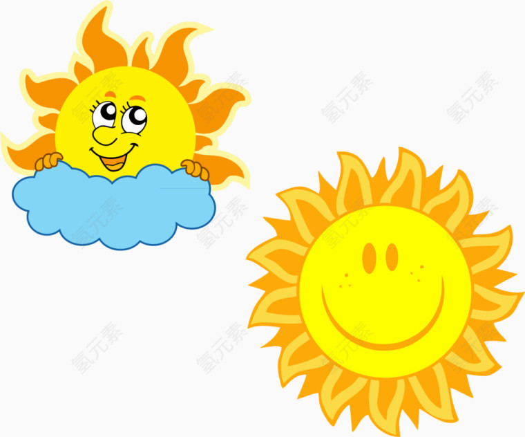 太阳可爱笑脸海报元素