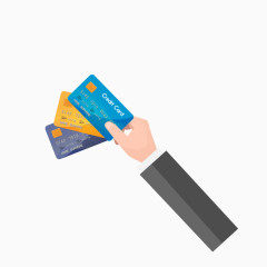 矢量拿银联卡的手