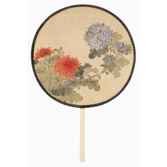 古代雕刺绣扇子