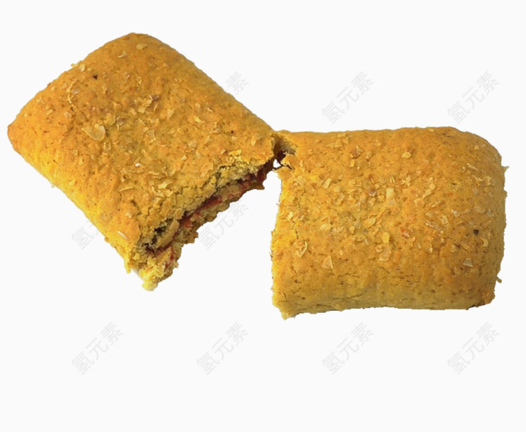掰成两半的饼干