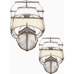 古代航行轮船矢量