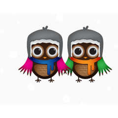 矢量冬天里的猫头鹰