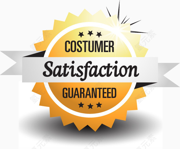 手绘黄色花边图标