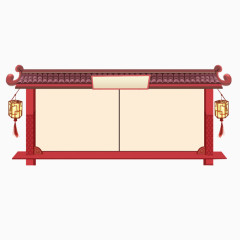 中国传统朱门灯笼