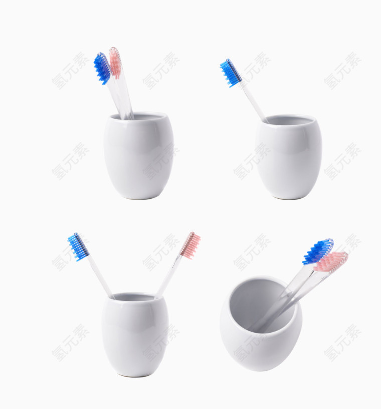 白色杯子里的牙刷图片