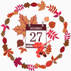 感恩节花纹花边