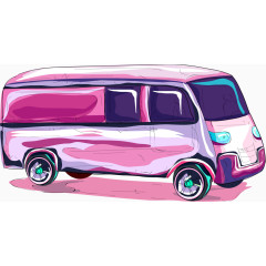 矢量手绘公交车