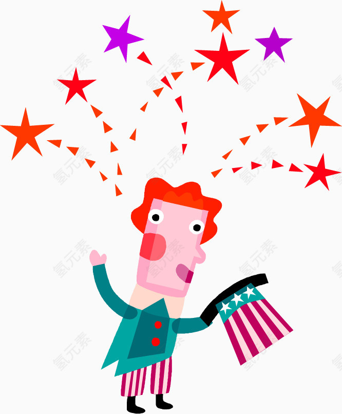 喜庆欢乐水彩卡通