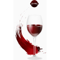 矢量墨迹与红酒酒杯