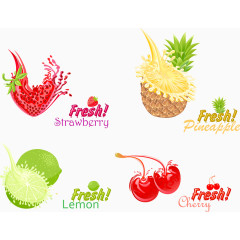 矢量创意卡通水果