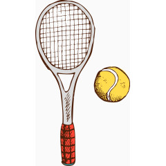 矢量卡通网球拍