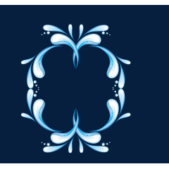 蓝色异形动感透明水晶水滴