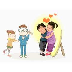 卡通元素 卡通人 一家人