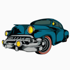 矢量蓝色老爷车