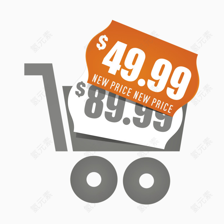 购物车促销标签矢量素材