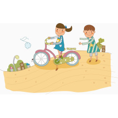 自行车儿童土地促销海报素材