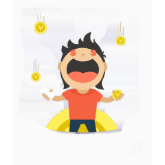 卡通金币贷款钱币