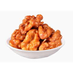 白色碗里的姚生记黄金核桃仁