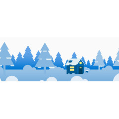 矢量雪夜下的房子