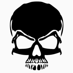 黑色骷髅卡通矢量图