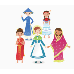 卡通各国服装素材