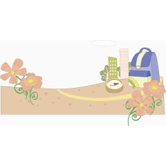 沙漠花朵指南针冒险海报素材