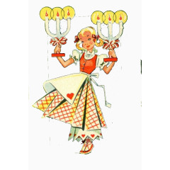 小女孩举着烛台