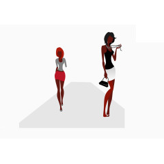 矢量美女过路图片