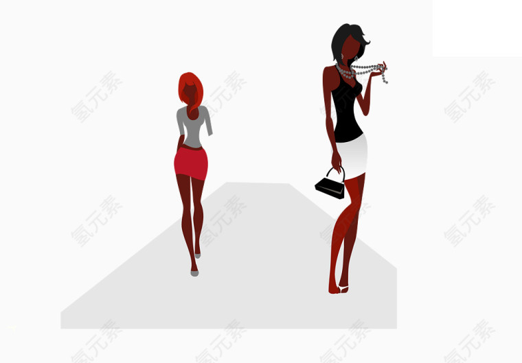 矢量美女过路图片