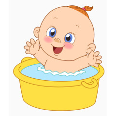 洗澡的婴儿