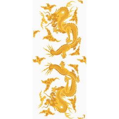 矢量手绘金色龙